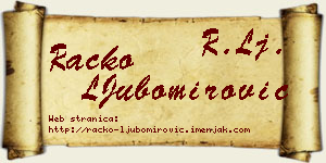 Racko LJubomirović vizit kartica
